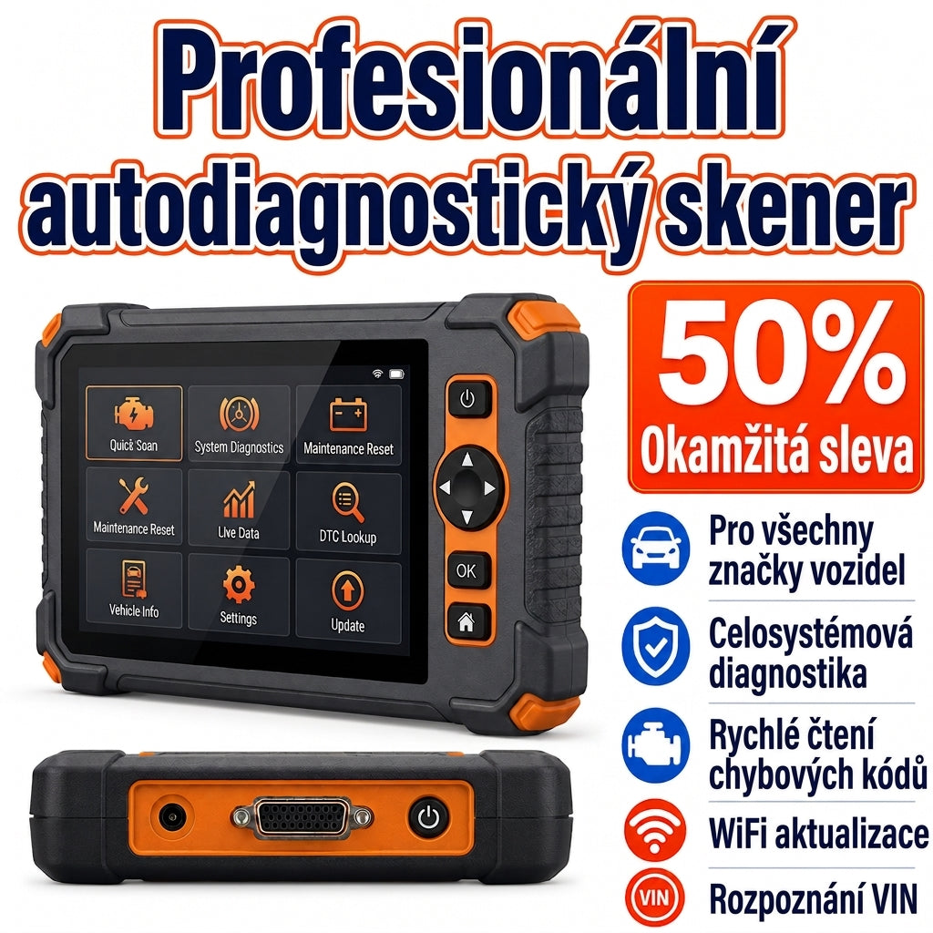 Profesionální autodiagnostický přístroj OBD2 – skener všech systémů