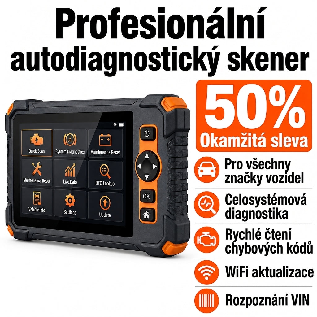 Profesionální autodiagnostický přístroj OBD2 – skener všech systémů